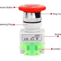 Drukknop Schakelaar Noodstop 600V 10A 1xNC 1xNO 30mm LAY37-11M - Afbeelding 5