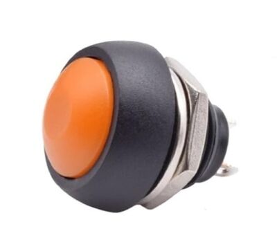 Drukknop Schakelaar terugverend 12MM 1A 250VAC PBS-33B 01 oranje