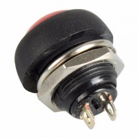 Drukknop Schakelaar terugverend 12MM 1A 250VAC PBS-33B rood - Afbeelding 4