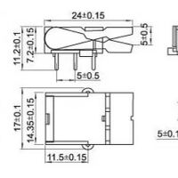 Drukknop Schakelaar terugverend TelefoonHaak 6-Pin 0.2A 60VDC H012-10 wit-blauw - Afbeelding 4