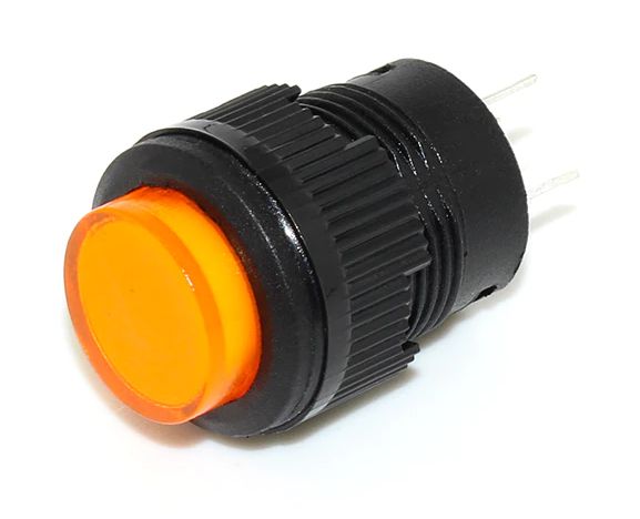 Drukknop Schakelaar vasthoudend 1.5A 250VAC Geel met led R16-503