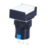 LA16 Serie Drukknop Schakelaar 16mm 3-pin locking LA16F-11 rechthoek wit