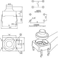 Micro Drukknop Schakelaar Siliconen 8x8x5mm hoog DIP maten