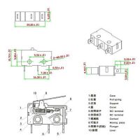 Microswitch 3-polig 5A 250VAC met lip 14mm 10T85 KW11-3Z-2 - Afbeelding 3