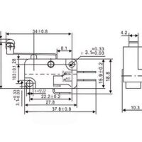 Microswitch 3-polig 15A 250VAC met roller lang V-156-1C25 - Afbeelding 3