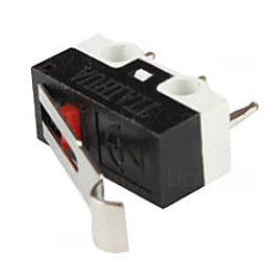 Microswitch 3-polig 1A 125VAC gebogen lip KW-10 MS-1A-14.5-C Microswitch 3-polig 1A 125VAC gebogen lip KW-10 MS-1A-14.5-C