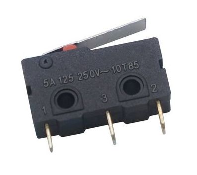 Microswitch 3-polig 5A 250VAC met lip zwart KW11-3Z-2