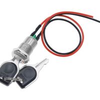 Sleutel Schakelaar 2-standen 2-pins niet uitneembaar na schakelen 1A 250VAC met 15CM draad 22AWG