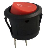 Tuimel Schakelaar 2-standen 2-pins I/O rood 3A 250VAC KCD11 rond 15mm