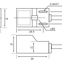 Afstand detectie sensor inductief 4mm NPN 6-36VDC 1m kabel SN04-N SN04N afmetingen