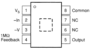 Fotodiode sensor OPT101 DIP-8 pinout