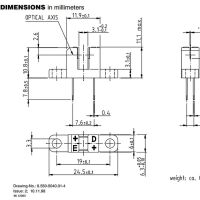 Infrarood lichtsluis sensor TCST2103 afmetingen