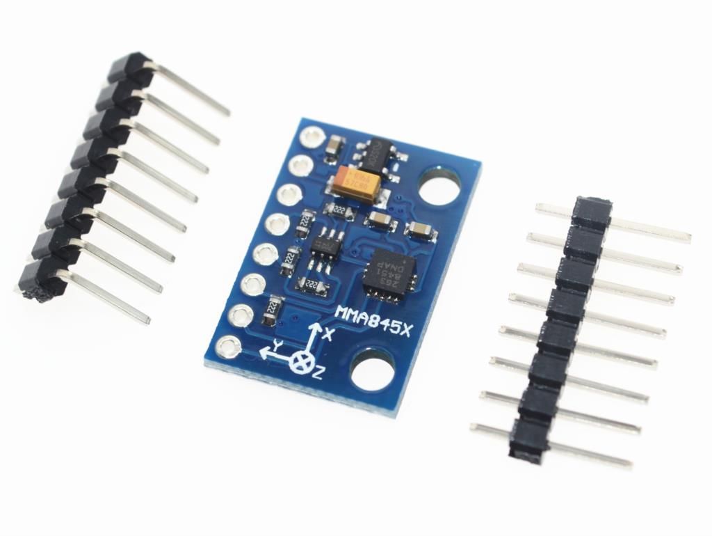 Versnellingsmeter 3-assen I2C (MMA845) met header pins