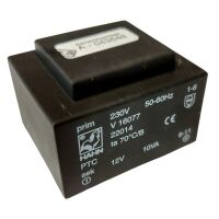 Transformator 12VAC 0.83A 10VA HAHN V16077 22014 EI48 voor PCB (2e kans)