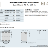 Transformator 12VAC 0.83A 10VA HAHN V16077 22014 EI48 voor PCB (2e kans) - Afbeelding 3