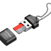 USB-A 2.0 Micro SD-card geheugenkaartlezer mini zwart - Afbeelding 3