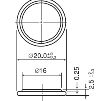 CR2025 afmetingen