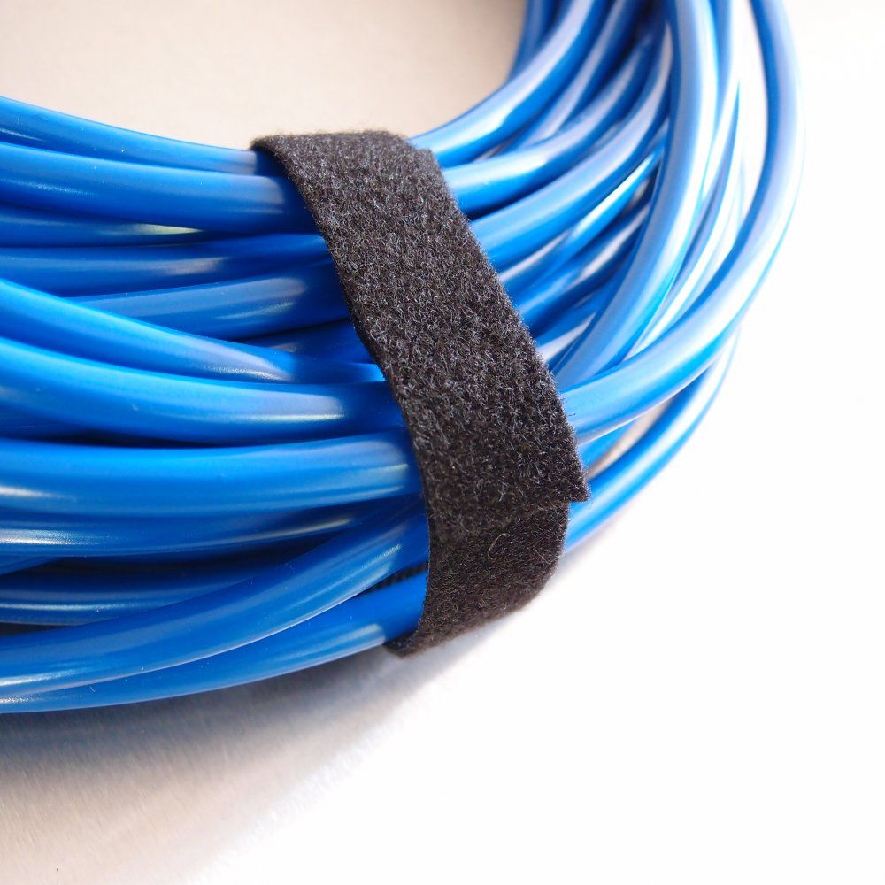 Klittenband haak-lus zwart met kabel