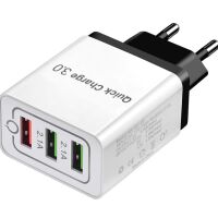 Adapter 5VDC 2A en quickcharge 3xUSB-A