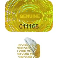 Garantiezegel 25x15mm met serienummer hologram genuine goud