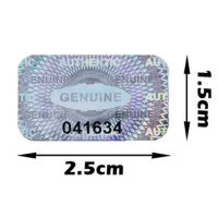 Garantiezegel 25x15mm met serienummer hologram genuine zilver - Afbeelding 4