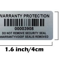 Garantiezegel 40x20mm met serienummer en barcode zilver - Afbeelding 4