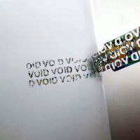 Garantiezegel 50x10mm met serienummer hologram bone zilver - Afbeelding 3