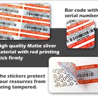 Garantiezegel 50x20mm met serienummer en barcode rood/zilver - Afbeelding 3