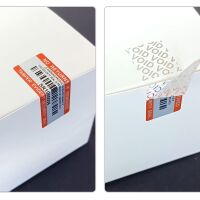 Garantiezegel 50x20mm met serienummer en barcode rood/zilver - Afbeelding 4